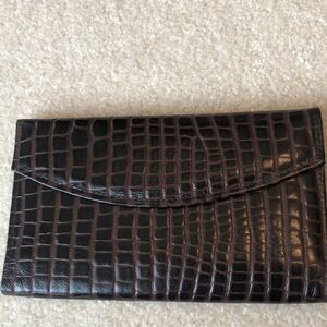Brown alligator print wallet